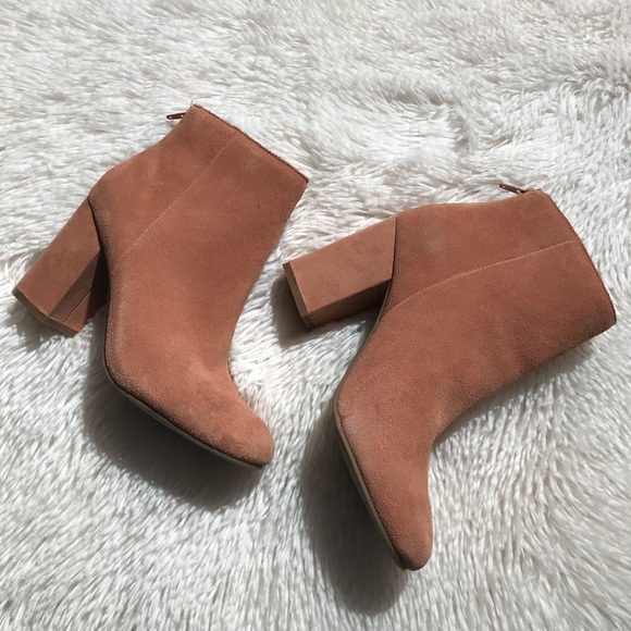 blush suede booties